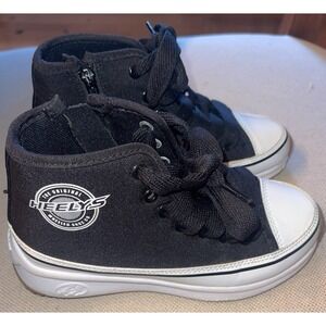 Heelys Black White High Top Skater Shoes Wheels Size 2